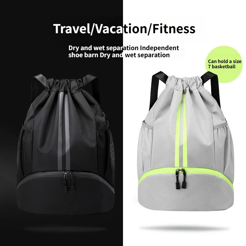 B 2026 New Gym Bag Fitness Women Men Basketball Backpack Outdoor Soccer Football Storage Bags Training Drawstring Sports Bag