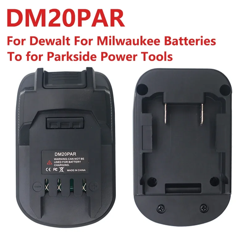 

DM20PAR Battery Adapter for Dewalt/Milwaukee 18V Li-ion Battery Convert To for Parkside X20V Lithium Battery Power Tools