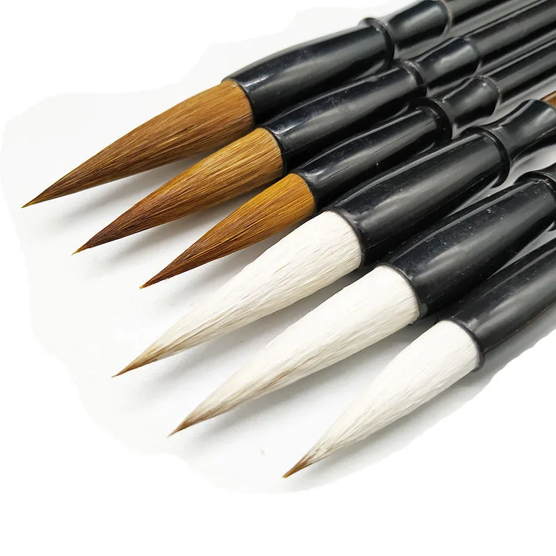 6Pcs Chinese Calligraphy Brush Writing Brush for Drawing Painting Brush (Large, Medium, Small Size)