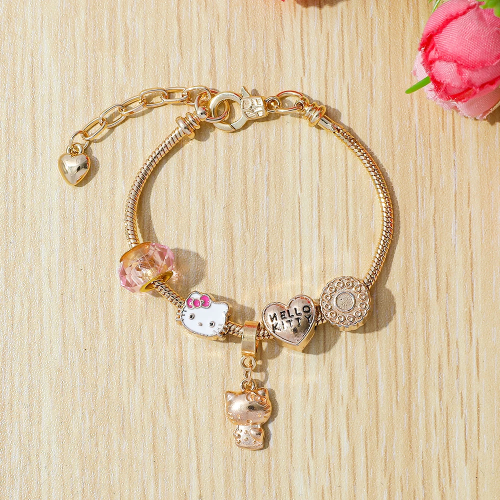 سانريو بسيط الإبداعية الحب القلب مطرز المينا قلادة DIY مطرز سوار Kawaii موضة المرأة مجوهرات هدية