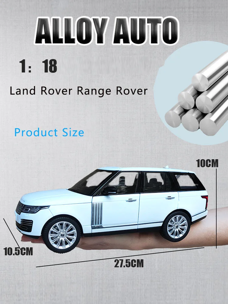 1:18 simulação grande land rover range rover liga modelo de carro som e luz puxar para trás brinquedo carro meninos coleção decoração presente