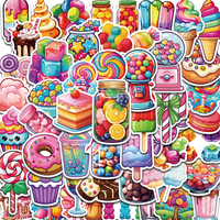 50PCS Rainbow Candy Creative Stickers Painting Aesthetic Cute Style Retro Laptop Scrapbooking Luggage Graffiti Waterproof Decals