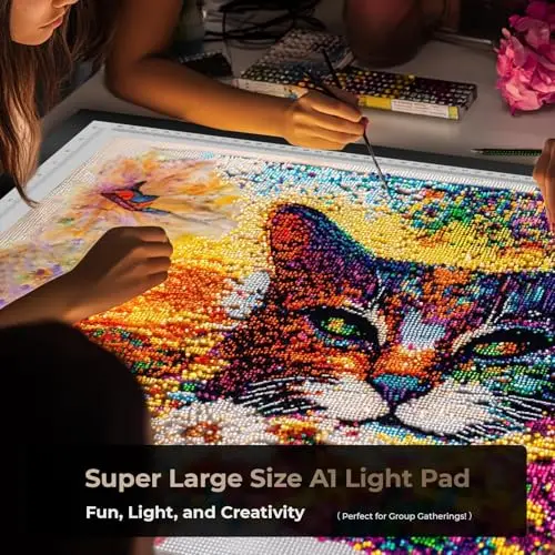 

A1 Size Illuminated Tracing Board For Diamond Art Sketching — 3 Lighting Modes, 10-Step Dimmable, 34.5x23 Inch With UL