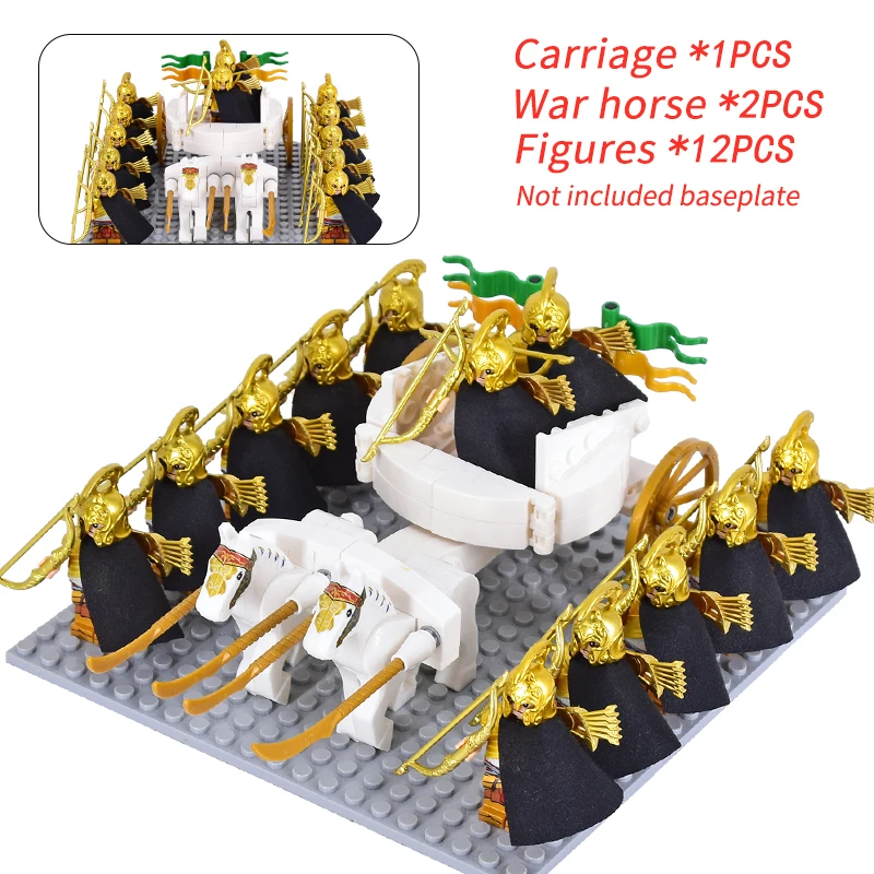 Movie Medieval Elf Chariot Soldiers Army lotr Action Figures Mini Bricks Assemble Building Blocks MOC DIY Toys for kid gifts