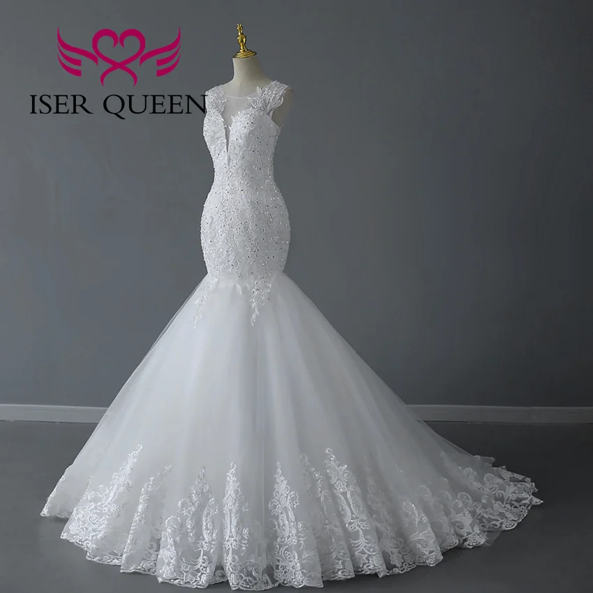 ที่กําหนดเองแขนกุดแอฟริกาชุดแต่งงานเงือก 2025 ตัดและเข้าร่วมออกแบบ Appliques Beading Lace Up กลับชุดเจ้าสาว WX0287