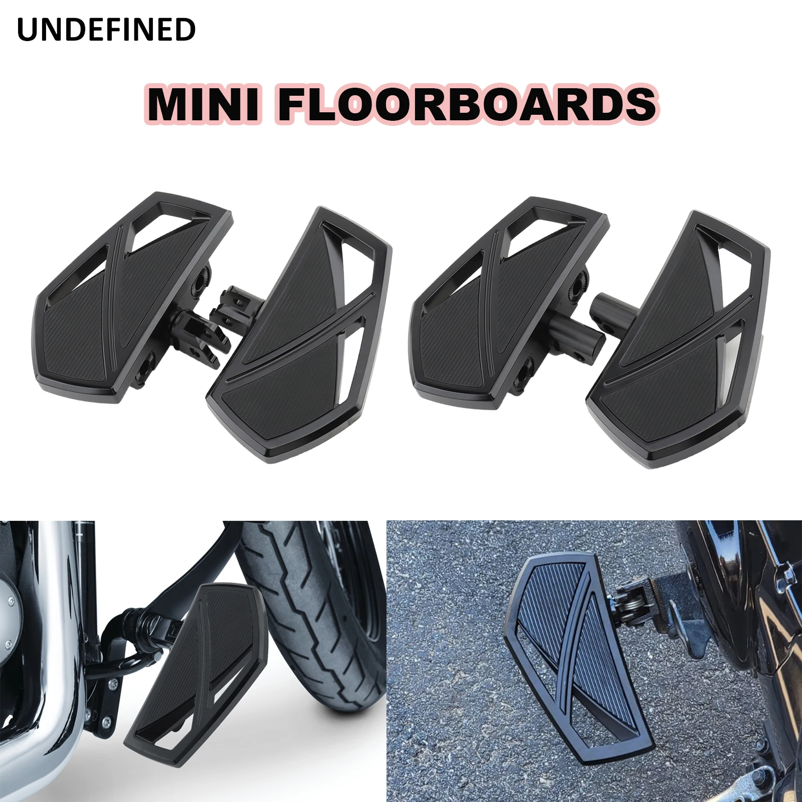 Phantom Mini Floorboards Black Foot Pegs Front Rear Footrest Pedal For Harley Softail Fat Boy Sport Glide Street Bob 2018-2023