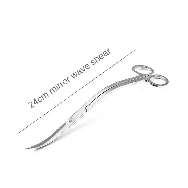 Stainless Steel Aquarium Wave Scissors for Aquatic Plants Aquascape Fish Tank Aquarium Tools 25cm（9.84inch）Ergonomic Design