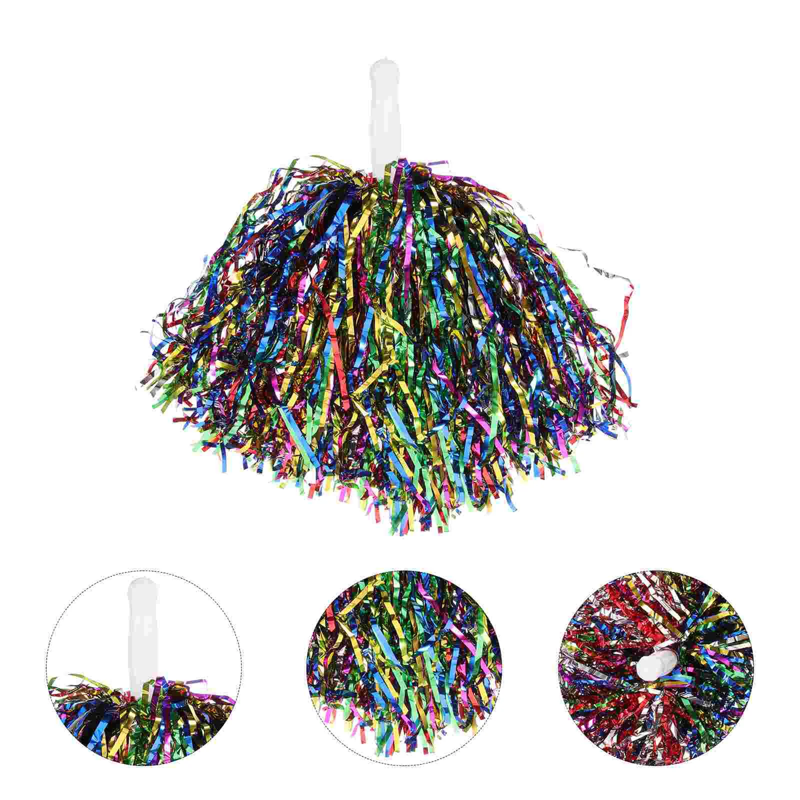 10 Pcs Metal Foil Props Cheerleader Hand Flowers Colorful Ball Plastic Pom Poms Cheerleading