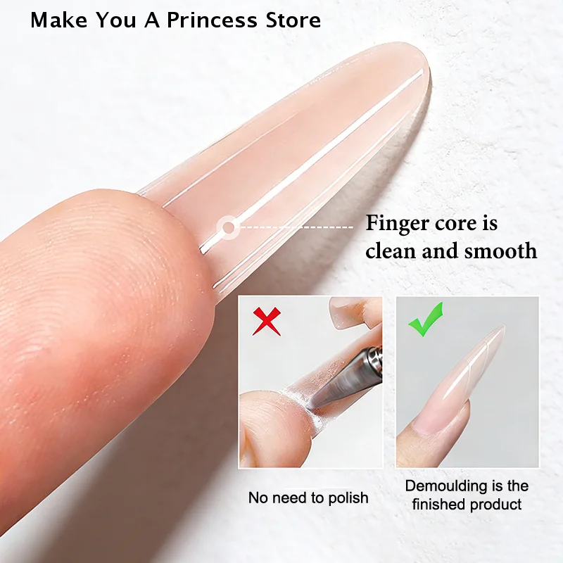 【HBA】Sandwich Dual Nail Forms 60 Stück 15Size Quick Extensions-Dual Forms T-förmige Ellipse Maniküre Forms Top Mold Bottom Mold 3D