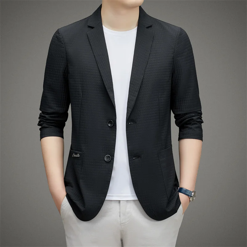 Top Grade 2023 New Arrival Spring and Summer Men's Casual Sunscreen Blazer Luxury Business Classic Breathable Male Suit Jacksts