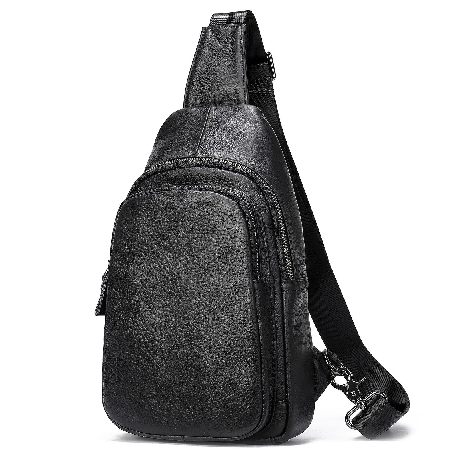 

Summer New Arrivals Men Chest Bag Genuine Leather Soft Cowhide Pack Crossbody Male s Black Coffee Sling