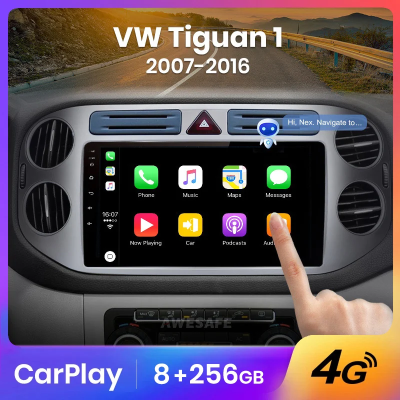 AWESAFE Wireless CarPlay Autoradio for VW Volkswagen Tiguan 1 NF 2006-2016  Car Radio Multimedia Player Android Auto Stereo GPS