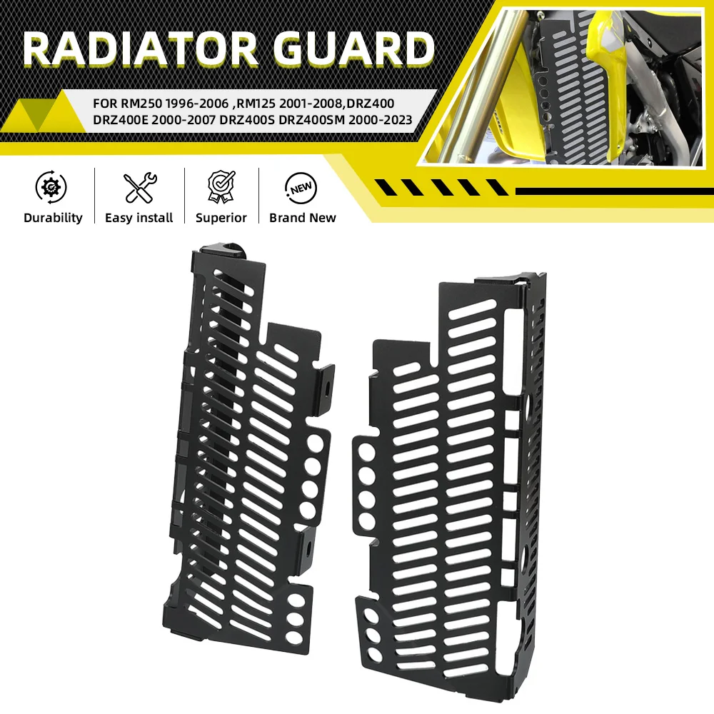 

For Suzuki RM250 1996-2006 ,RM125 2001-2008 ,DRZ400 DRZ400E 2000-2007 DRZ400S DRZ400SM 2000-2023 Radiator Grille Guard Cover