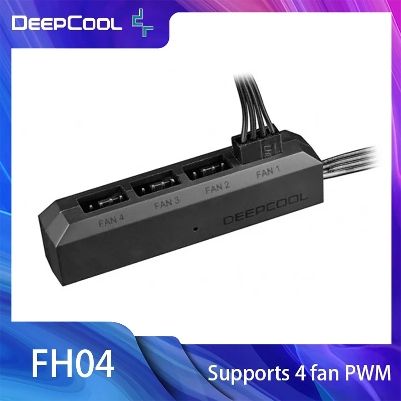 DeepCool FH04 4Pin PWM HUB Computer Case Fan Hub Splitter Supports 4 Fans PWM For CPU Cooler Fan