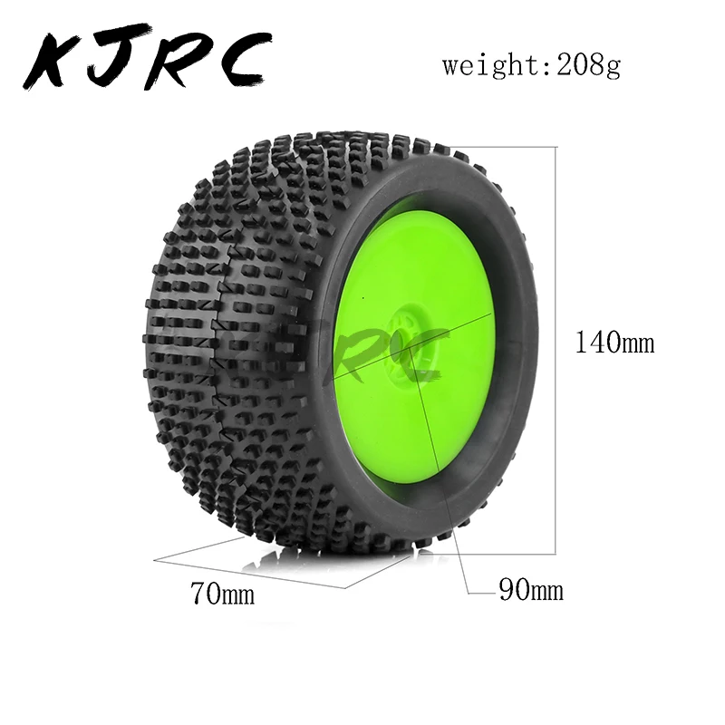 KJRC 4pcs 140mm 1/8 RC Racing Car Off-Road Buggy Tires Wheel 17mm Hex for ARRMA Redcat Team Losi Kyosho VRX HPI WR8 HSP Hobao