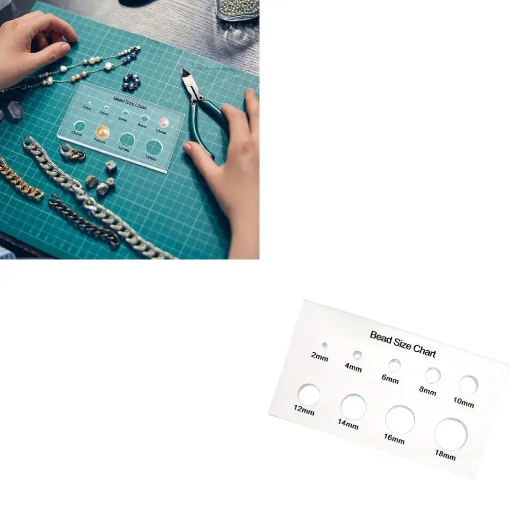 

9 Hole Bead Sizing Gauge Transparent Acrylic Crafting Tool 2mm 18mm Ranges
