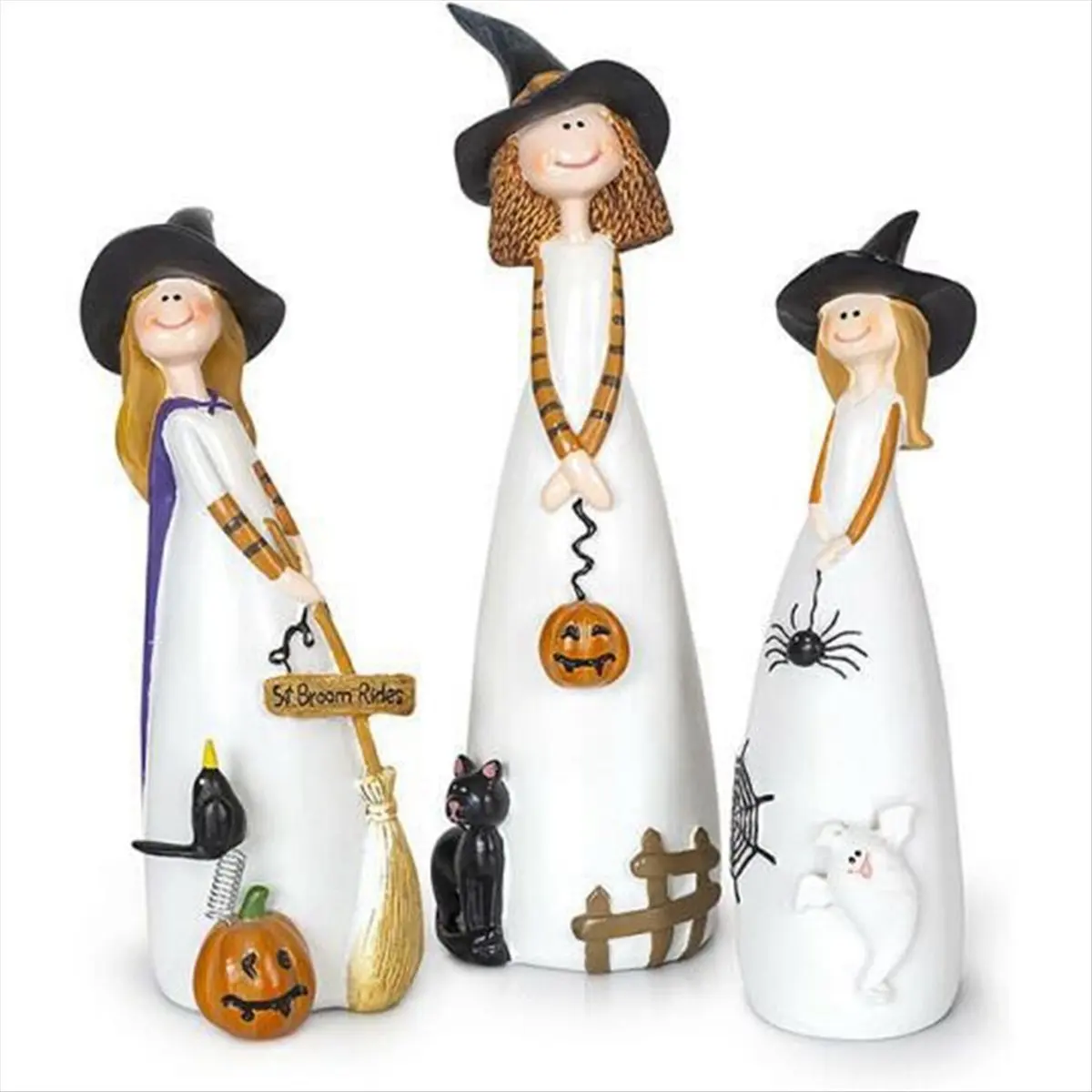 ●Halloween Witch Figurines and Statues Home Decor Resin Witches Cute Sculpture A-ABFB