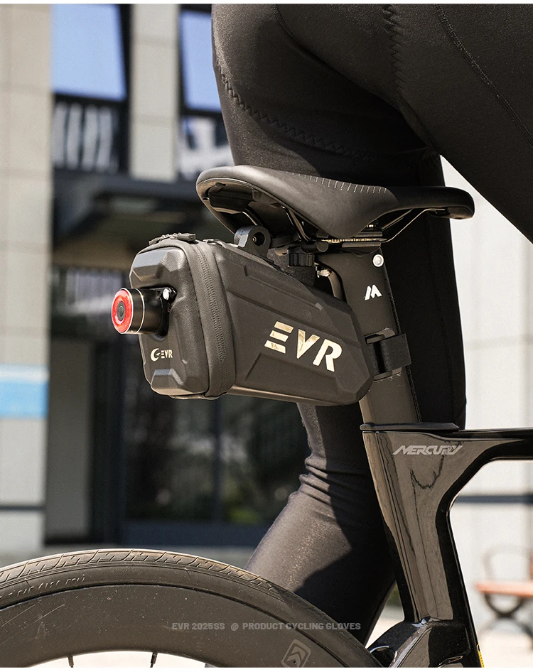 EVR Fahrrad-Hecktasche 1,25L Wasserdichte Satteltasche mit Rücklicht Hartschalen-Mountainbike-Rennrad-Aufbewahrungstasche – Detail 11