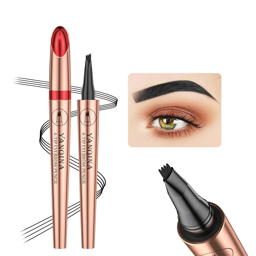 4 Point Eyebrow Pencil Maquillajes Para Mujer Waterproof Liquid Eyebrow Pen Makeup Long Lasting Cosmetic Microblade Brow Pe D5e1