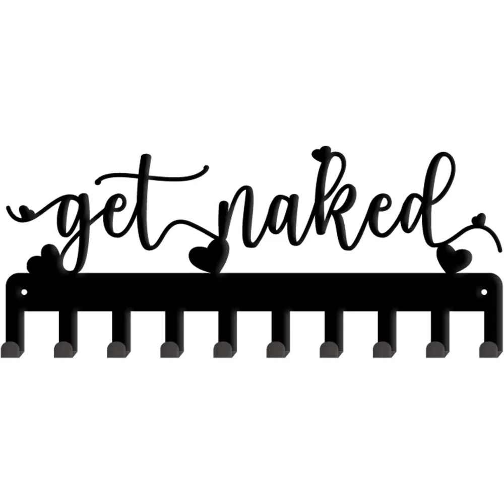 

Металлический держатель Get Naked, полотенца для ванной комнаты, вешалки с 10 крючками для ванной комнаты, бассейна, пляжных полотенец, халат, одежда, пескоструйное настенное крепление