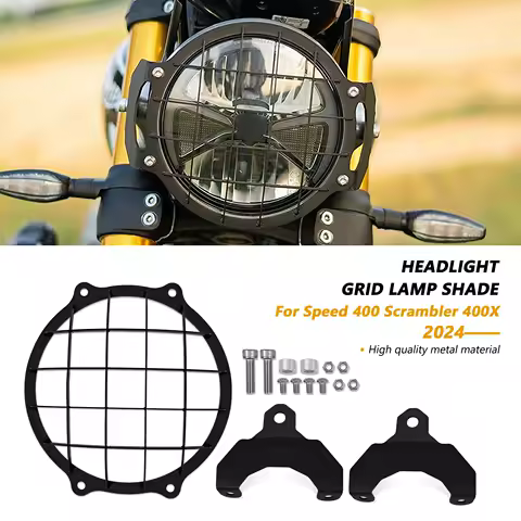 Motorcycle Headlight Protector Speed400 Scrambler400X Headlight Grid Grille Light Cover for Speed 400 Scrambler 400X 2024 Headli