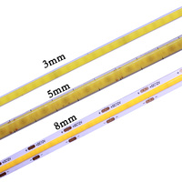 3mm 5mm 12V 24V Dimmable COB LED Strip 3000K 4000K 6000K High Density Flexible LED Light for Home Decoration RA90 LED Strips