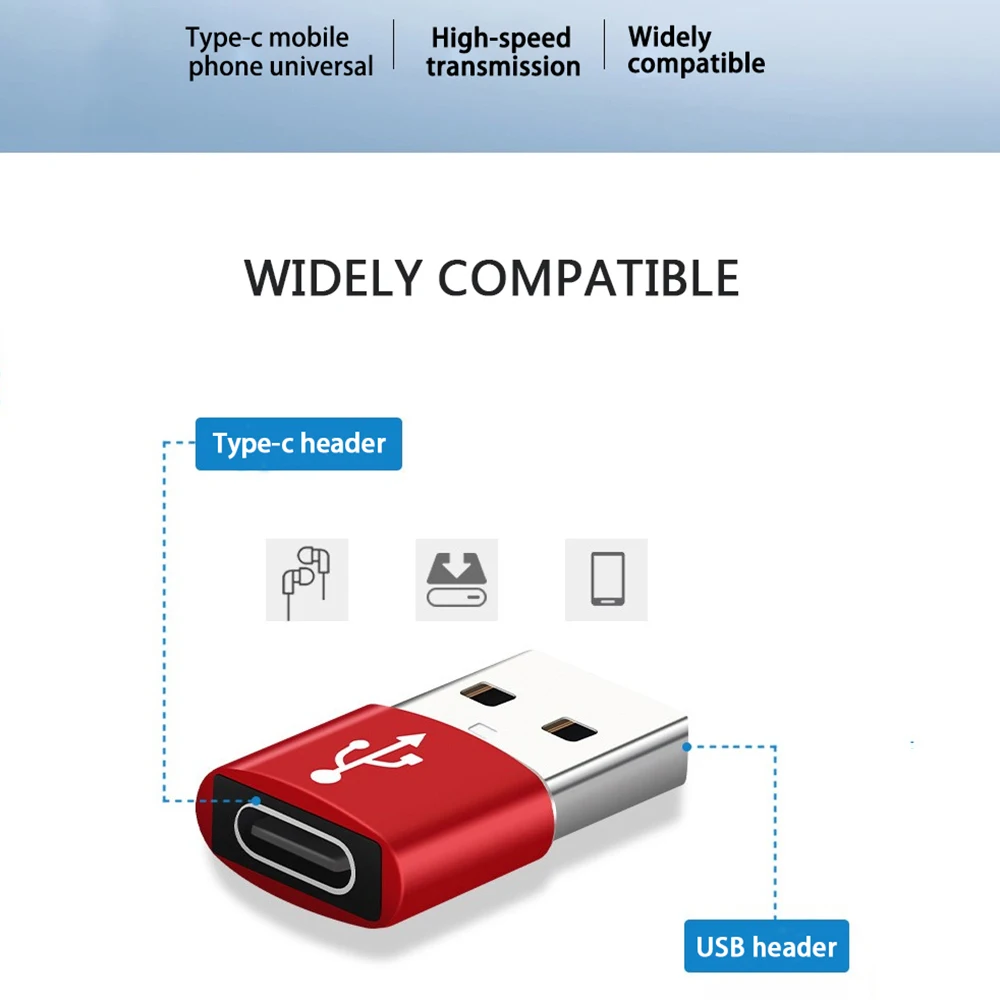USB 2.0 To Type C Adapter Type C Female Converter USB C Charging Data Transfer Adapter for iPhone 12 Pro