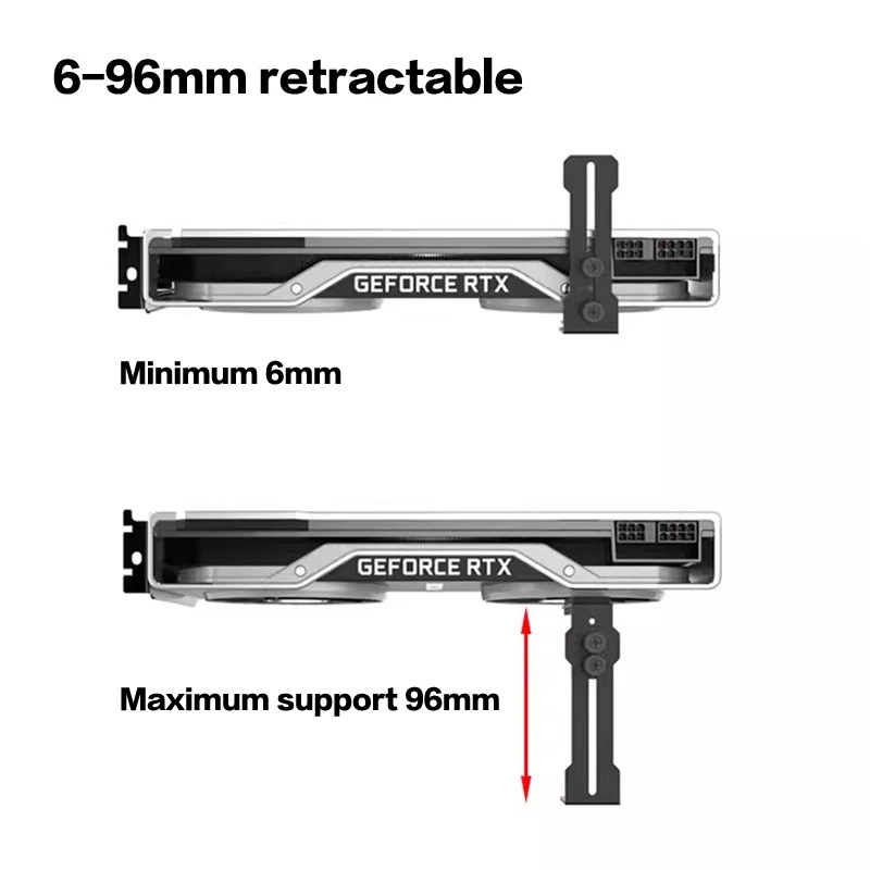 Suporte para placa gráfica de computador, 12cm, chassi, ventilador, suporte de metal fixo, 6-96mm, suporte ajustável para gpu 5070ti