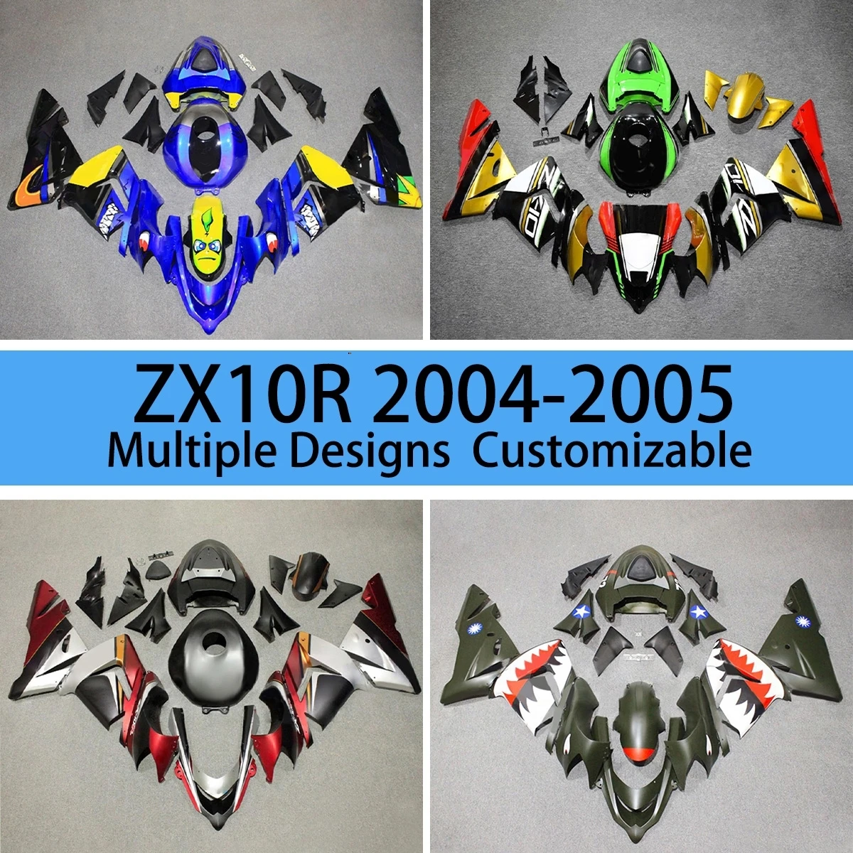 For KAWASAKI ZX10R 2004 2005 Fairings ZX 10R 04 05 Motorcycle 100% Injection Fairing Kit Cover Set