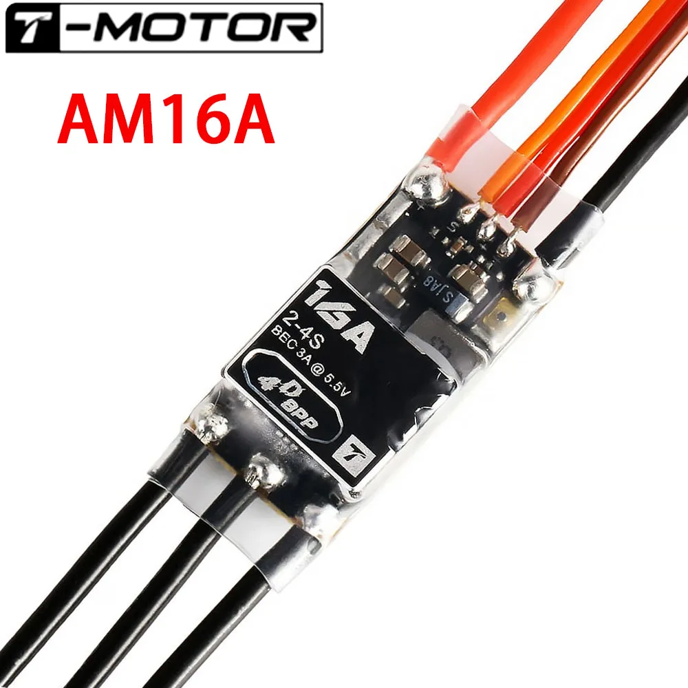 T-motor AM16A F3P 3d/4d معدل تحديث عالي 2-4s Lipo 40a 20a 16a 10a Bec بدون فرش Esc لمروحية الطائرات بدون طيار متعددة المحاور