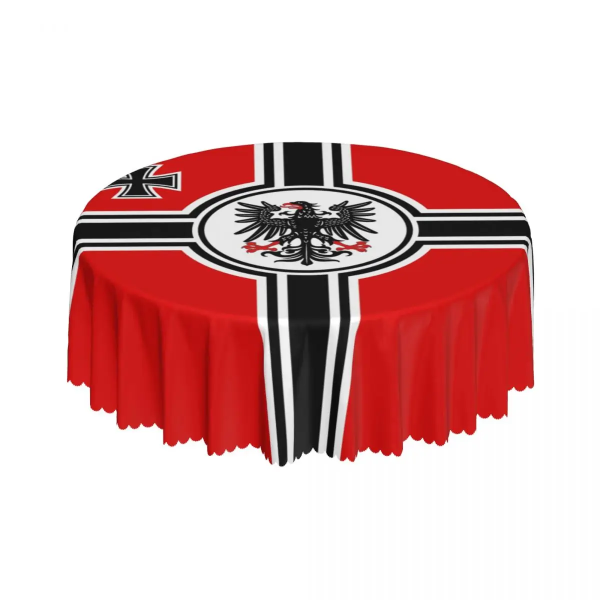 Round German DK Reich Empire Of Flag Tablecloth Waterproof Oil-Proof Table Cover 60 inches Germany Proud Table Cloth