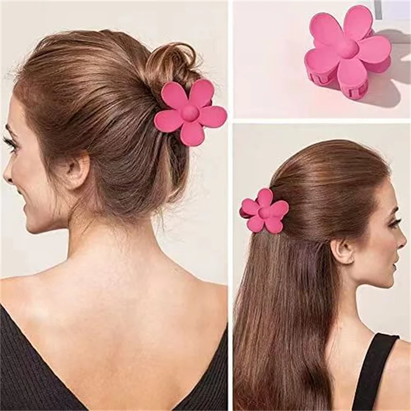 Kleurrijke Snoep Gekleurde Haarclip Frosted Flower Grab Clip Haarspeldjes Hoofddeksels Paardenstaart Voor Vrouwen Haarklauw Haarspeld Accessoires