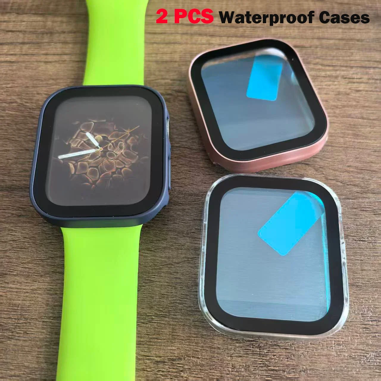 2PCS Waterproof Edge Cases for Apple Watch 7 8 9 45mm 41mm-44-40mm Bumper Screen Protector 2 PACK Cover iWatch 5 SE 6 Accessorie