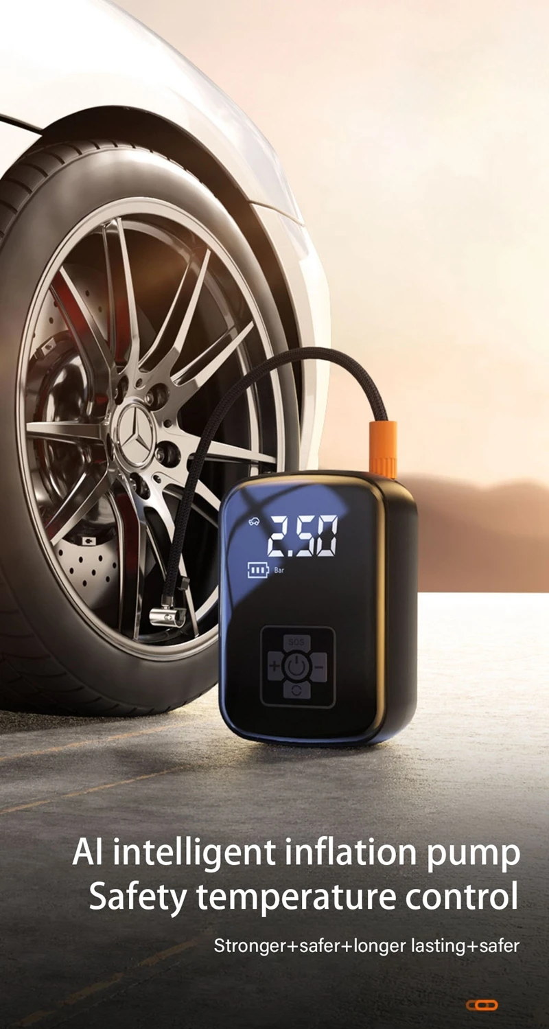 EAFC Auto Reifen Inflator Mini Luft Kompressor 12V 150PSI Tragbare Elektrische Luftpumpe Für Motorrad Fahrrad Reifen Luft Füllpumpe ﻿ – Detail 1