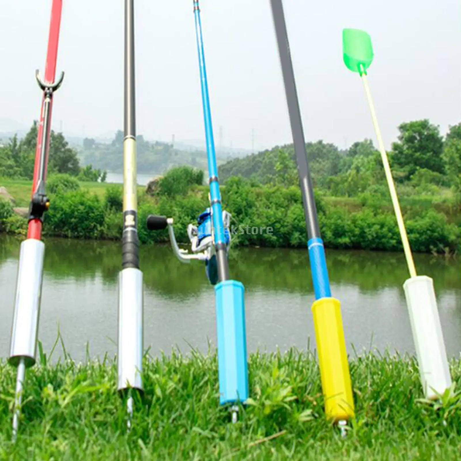 Fishing Rod Holder PVC Thickened Telescopic Fishing Rod Bracket Fishing Rod Dual Purpose Bracket Fishing Ground Support Stand