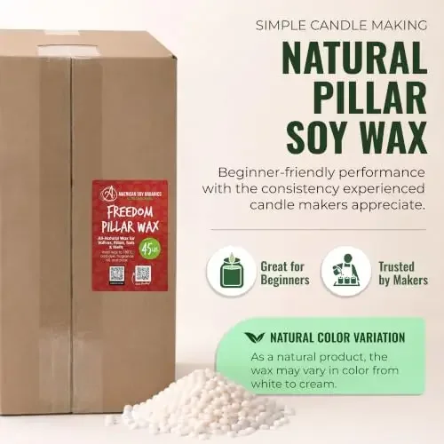 Freedom ar Soy Wax Beads, Candle Wax, 45 lbs DIY Candle Making Supplies for Container Candles, Votives, Tealights, Tarts/Wax