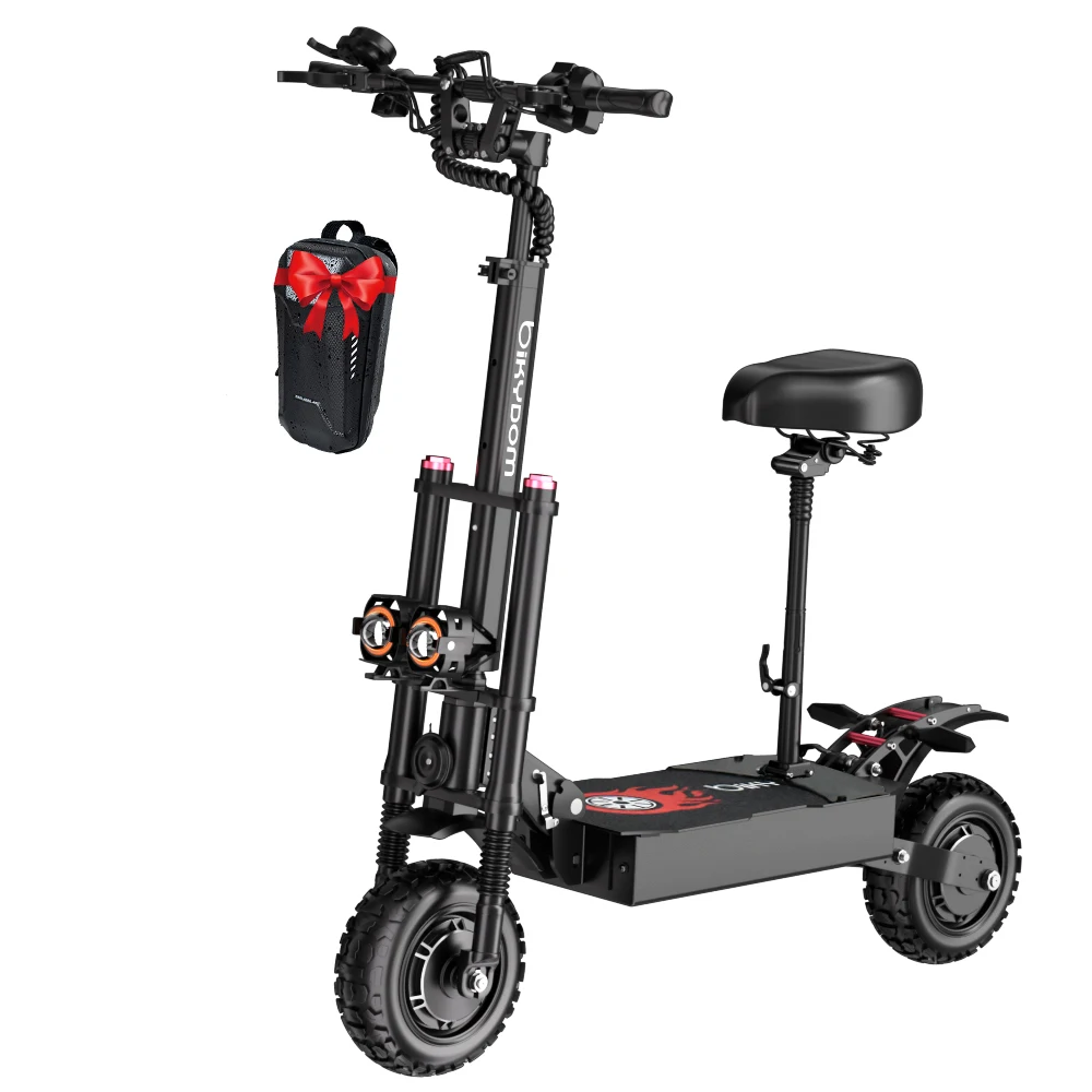 60V  38.4Ah  Adult Electric Scooter,Dual Motor EScooter, 3 Speed 80km/h, 90 kmRange,11'' Heavy Duty Vacuum Off-Road Tire