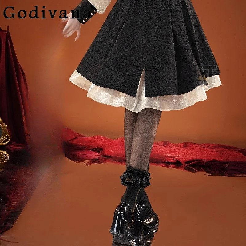 여성 할로윈 의상 세트 Anime Wakaba Mortis BanG 드림 슈트 여성 Ave Mujica 코스프레 의상 스커트 의상