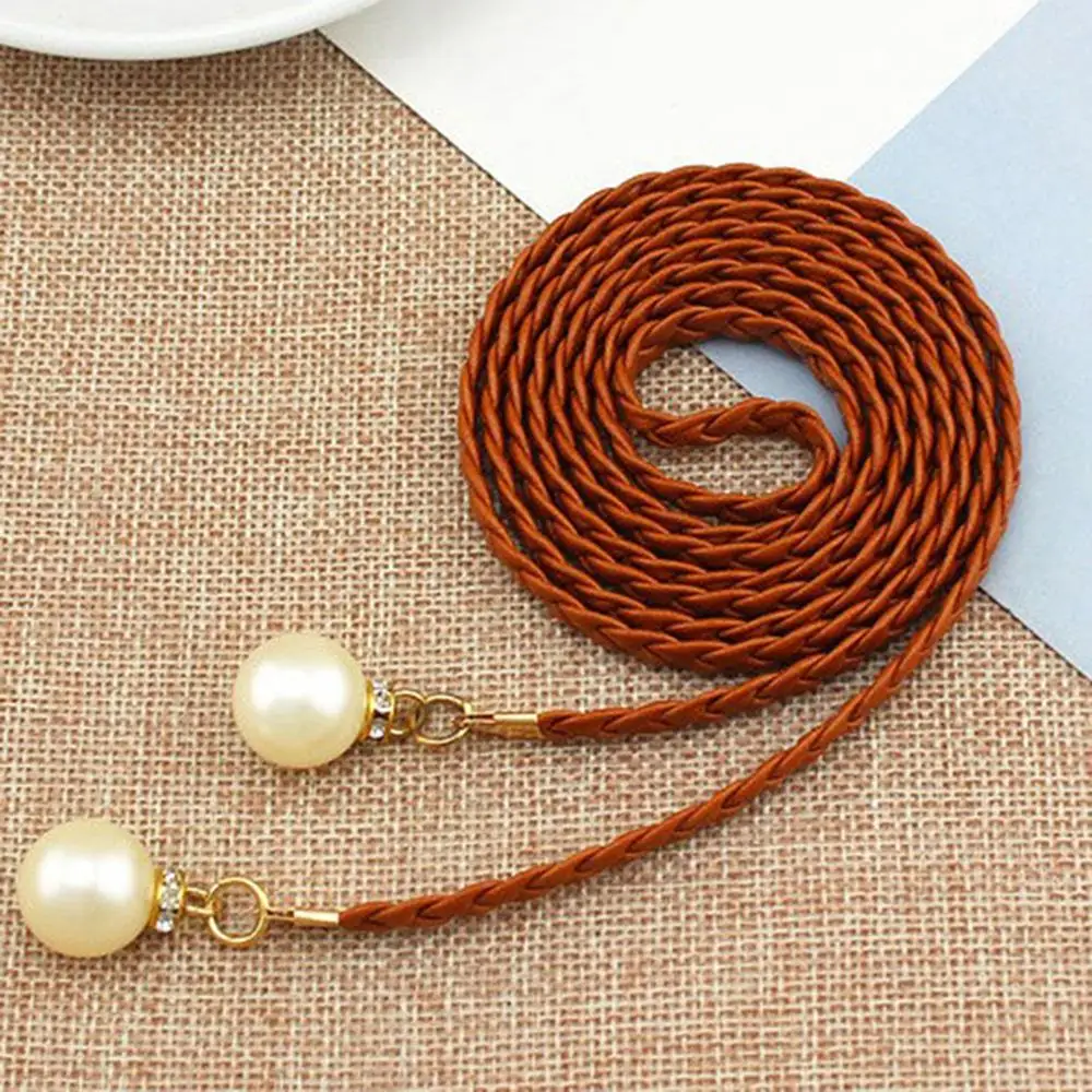 حزام خصر عقدة الخصر حبل مضفر رقيقة حزام الأبيض اللؤلؤ الديكورات نسج كل مباراة DIY بها بنفسك العرقية نمط البوهيمي أحزمة جلدية