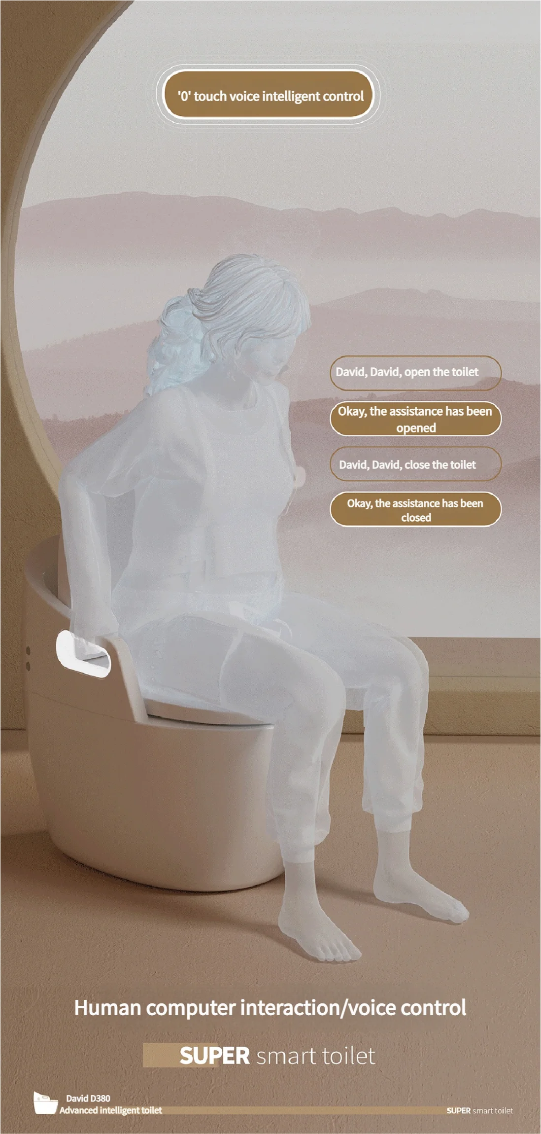 Safety-Enhanced Intelligent Smart Toilet With Support Handles Big Size Auto Open Fully Automatic For Elderly Or Pregnant Women - view 4