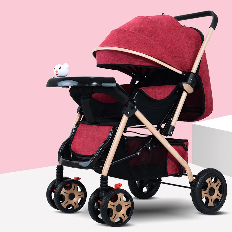 

Baby Stroller Two-Way Newborn Folding Strollers Can Sit Can Lie Baby Cart Portable Pushchair Infant Carrier For 0-3 years old