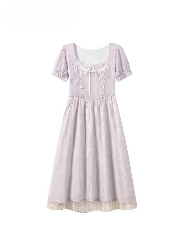 

plus Size Women's Summer Dress Short Sleeve A-Line Midi Dress Waist-Cinching Casual Long Dress for Plump Sister