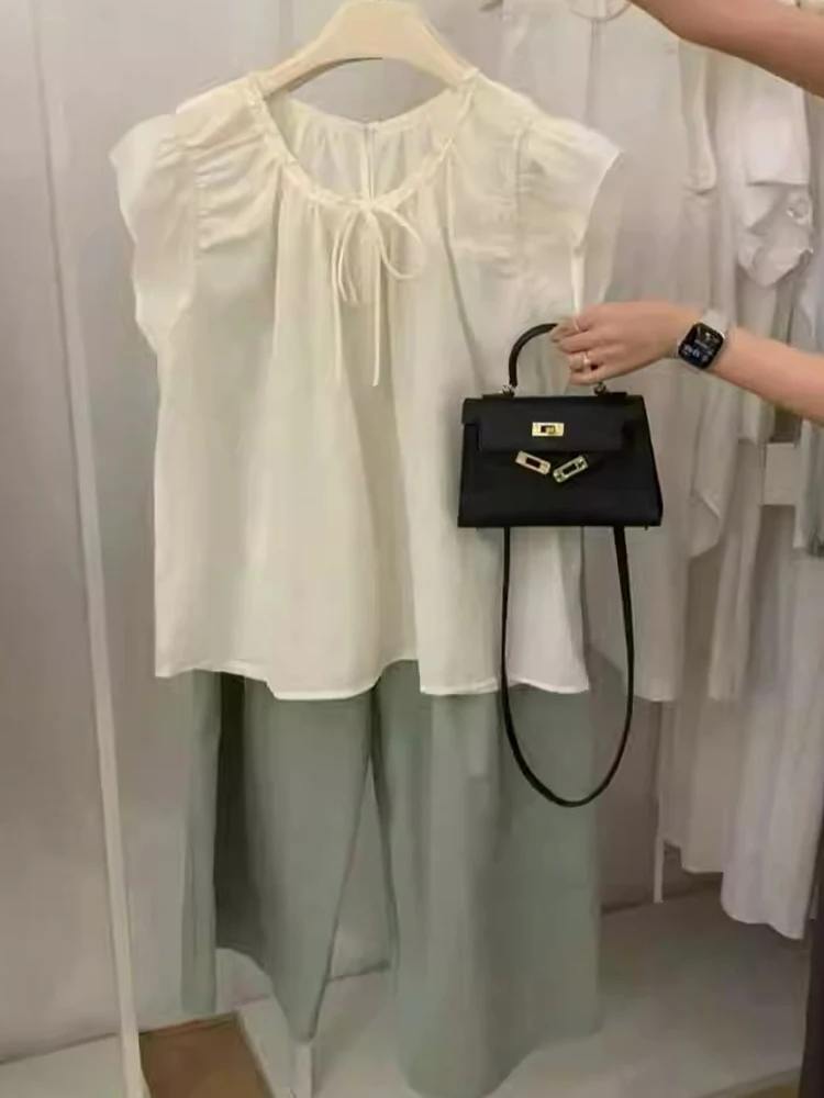 

Comfortable Commute White Shirt Summer New Loose Design Sense Flying Sleeve Fashion Personality Loose Top Korean Style