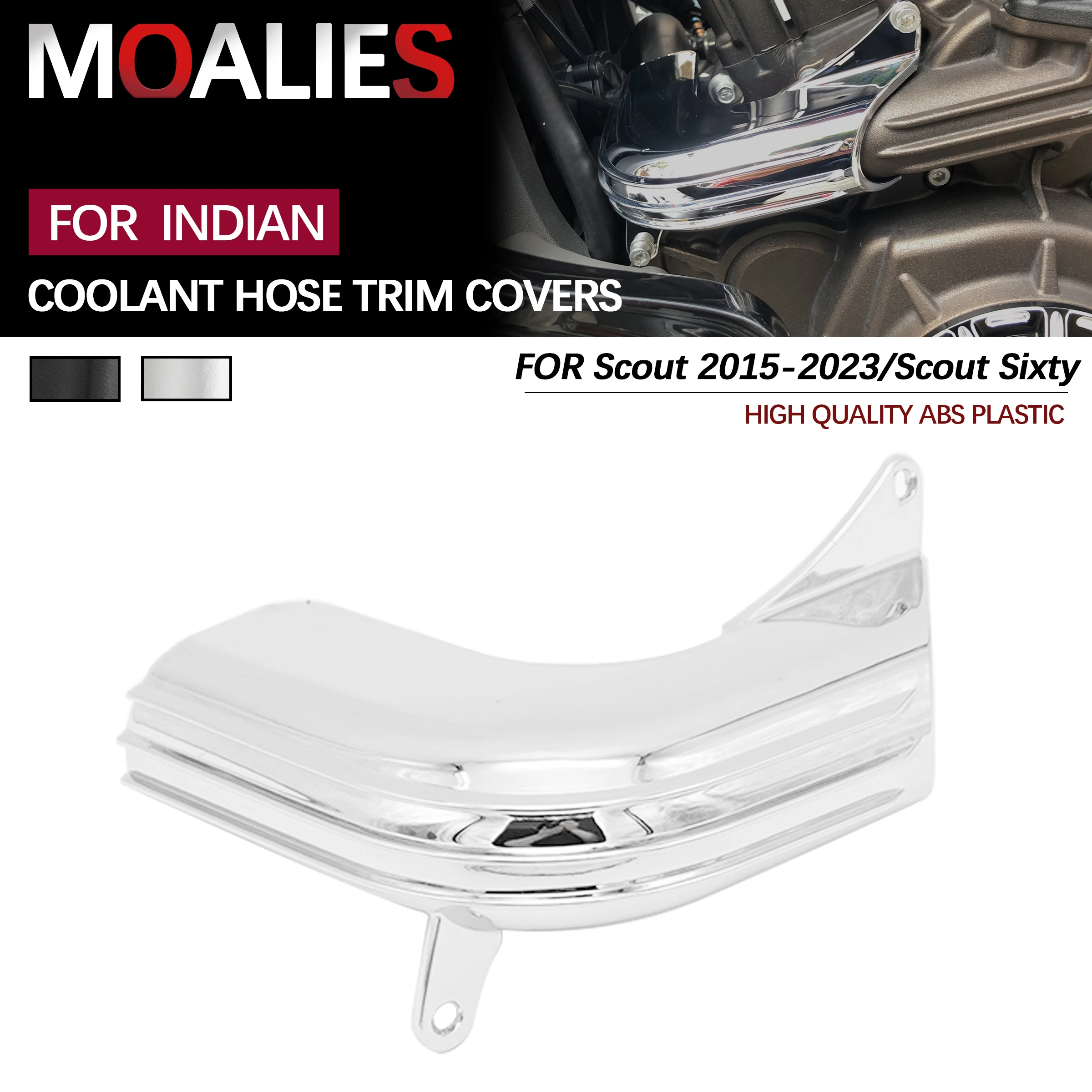 

For Indian Scout Sixty Bobber 2015-2023 Motorcycle Black Chrome Cooling Fluid Pipe Protection Engine Coolant Hose Trim Cover
