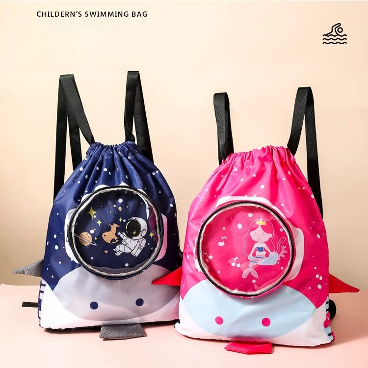 

Kids Waterproof Swim Storage Bags Cartoon Dry/Wet Compartments for Swimwear & Shoes, Beach Pool Organizer with Adjustable Straps