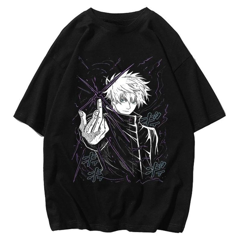 

Spell Return Battle Short Sleeve T-Shirt Men's and Women's Same Printing Pattern Wujo Wu Summer Japanese Animation Clothes Sport