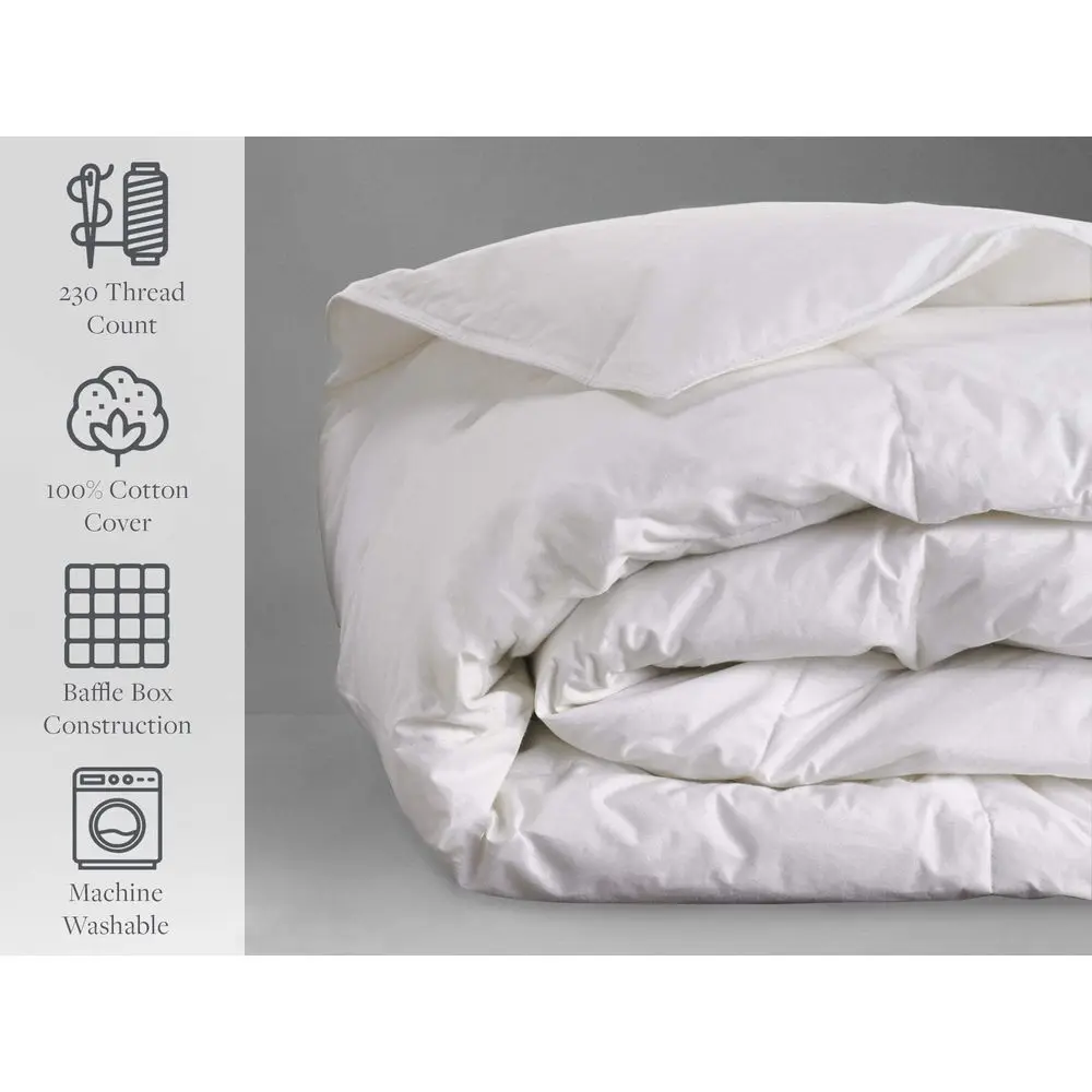 

MidWeight Down Blanket Plush White Down Blanket with 100 Cotton Cover Queen 86 x 88