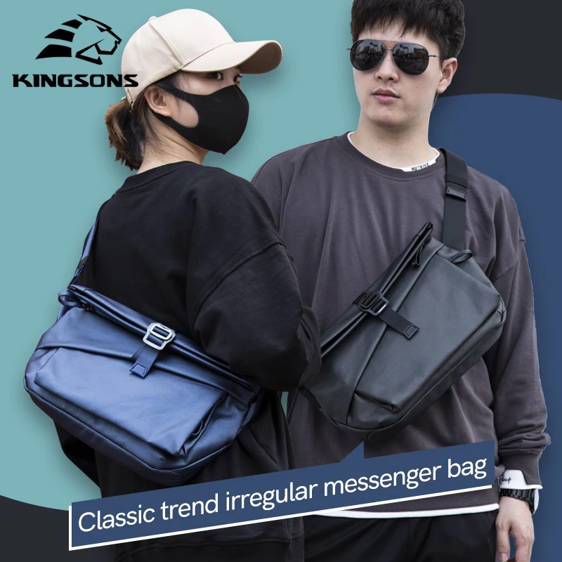 Kingsons Men Women Laptop Messenger Bag 10 inch Tablet Bag Waterproof Casual Bag for Ipad 2021 New Street Fashion Chest Bag