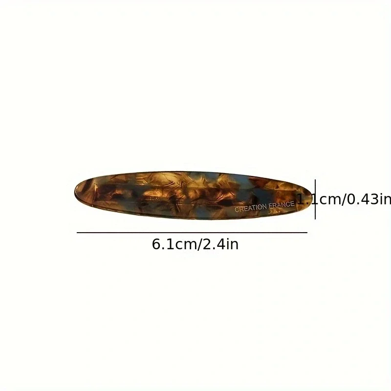 New Acetate Hair Clip Simple Oval Geometric Barrettes Women Hair Accessories Colorful Tortoise Shell Hairpins Side Pin