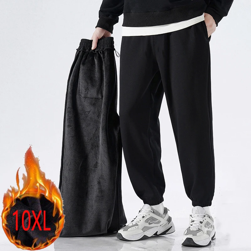 10XL зимние брюки-карго большого размера, мужские толстые теплые свободные брюки на флисовой подкладке больших размеров, уличная одежда, повседневные плюшевые черные рабочие брюки 10XL зимние брюки-карго большого размера, мужские толстые теплые свободные брюки на флисовой подкладке больших размеров, уличная одежда, повседневные плюшевые черные рабочие брюки